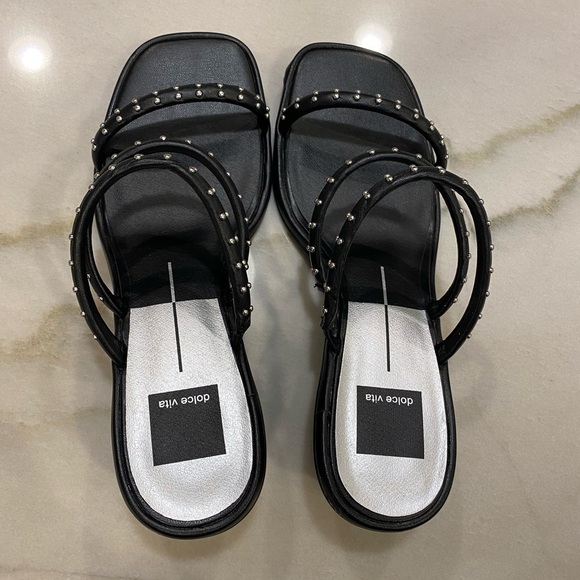 Dolce Vita Sandals Size 8.5 Studded Faux Leather - Picture 15 of 15